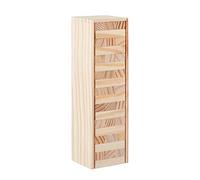 Relaxdays Torre Traballante, Gioco da Tavola, 54 Mattoncini in Legno, Impilare, Abilità, per Bambini e Adulti, Naturale