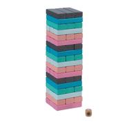 Torre traballante Gioco di abilità Blocchi impilabili 54 pz. Multicolore