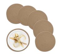 Relaxdays Tovagliette Sottopiatto in Cotone, Set da 6, Ø 30 cm, Placemat Americane Rotonde, Sottopentola, Naturale