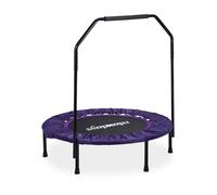 Relaxdays Trampolino tappetino elastico pieghevole, indoor, con barra stabilizza