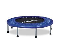 Relaxdays Trampolino, tappeto, elastico e pieghevole, fitness, HxLxP: 22 x 95 x 95 cm, portata max. 100 kg, nero-blu