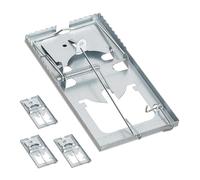 relaxdays Trappola per Topi, Set da 4, Superficie Dentata, Riutilizzabili, Scatto Forte, Metallo, Rat Trap, Argento, Ferro, 4 pz