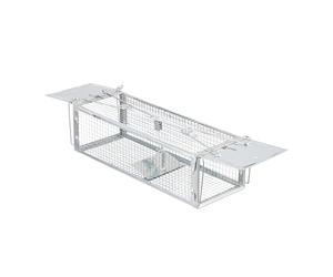 Relaxdays Trappola per Topi Vivi, Gabbia Scaccia Roditori, Esca Non Letale, HLP 11,5x40x14,5 cm, Mouse Trap, Argentato