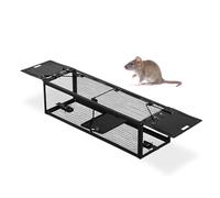 Relaxdays Trappola per Topi Vivi, per Roditori, con Esca, Resistente e Innocua per l’Animale, HLP 11x39x12,5 cm, Nero