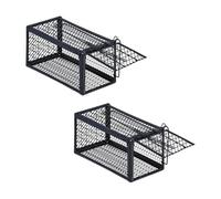 Relaxdays Trappola per Topi Vivi, Set da 2, Scaccia Roditori con Esca, HLP 12x24x11,5 cm, Mouse Trap Non Letale, Nero, Ferro, 29 x 25 x 12 cm