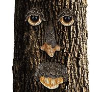 Relaxdays Tree Face, 4 Pezzi, Spirito della Foresta, Resistente a Intemperie, da Appendere al Tronco, Marrone/Beige
