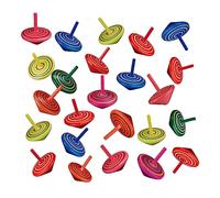 Relaxdays Trottole per Bambini in Legno, Set da 24, Regalini e Pensierini per Feste di Compleanni, Giochini, Colorate