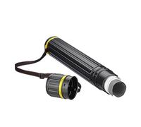 Relaxdays Tubo Portadisegni, Formato Max. A0, Cintura Regolabile, Tappo a Vite, Altezza 64-107 cm, Plastica, Nero Giallo