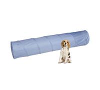 Relaxdays Hundetunnel 2m Tunnel per Cani, Tubo da 200 cm Pieghevole, Attrezzatura Agility Dog, Addestramento a Ostacoli, Ø 40cm, Grigio, Poliestere