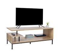 Relaxdays Mobile TV Lowboard, 3 Ripiani, Misura 106x40x39,5 cm, Naturale e Nero