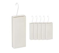 Relaxdays Umidificatore da Termosifone, Set da 6 Contenitore d'Acqua per Riscaldamento, da Appendere, in Ceramica, Crema