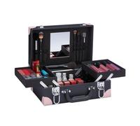 Valigetta per trucchi Beauty case Cofanetto trucco 3 scomparti 2 chiavi 1,4 kg