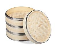 Vaporiera bambù Steamer per ravioli Vaporizzatore cinese 1,2 kg 24 cm 3 ripiani