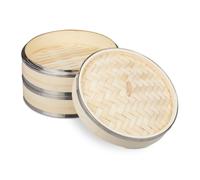 Relaxdays Vaporiera in bambù a 2 cestelli