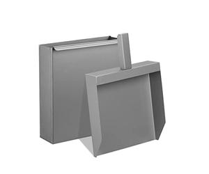 Relaxdays Vaschetta e Pala per la Cenere, Pulizia Camino, Stufa, Barbecue, Carbone, HLP: 35,5x23x9 cm, Acciaio, Grigio