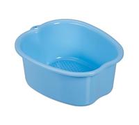 Relaxdays Vaschetta Pedicure, Vasca per Pediluvio, Bacinella Lavapiedi 15x33x38 cm, Catino per Piedi, Foot Spa, Azzurro