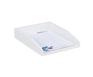 relaxdays Vaschetta Portadocumenti,Scrivania Ufficio e Studio,Formato A4,Vassoio Portalettere,bambù, 6x25x33 cm, Bianco