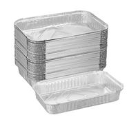 Relaxdays Vaschette in Alluminio per Barbecue, Set da 50, LxP: 31 x 21 cm, Contenitori Rettangolari per Grill, Argentato