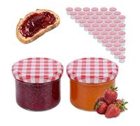 Relaxdays Vasetti, Set da 50, 220 ml, coperchi Twist-off, per Conserve, Trasparenti