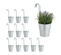 Relaxdays Vasi da Appendere Set da 12 Portavaso in Metallo HLP 30 x 13 x 20 cm