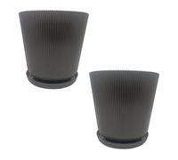 Vaso da fiori, fioriera, vaso per piante, sottovaso, vaso da balcone, set da 2