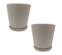 Vaso da fiori, fioriera, vaso per piante, sottovaso, vaso da balcone, set da 2