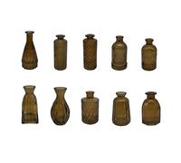 Relaxdays Vasi, Set da 10, Superficie Strutturata, Design Vintage, Vetro, Altezza: 10-14,7 cm