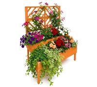 Relaxdays Vaso con traliccio in legno