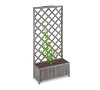 Relaxdays Vaso per piante con griglia color grigio