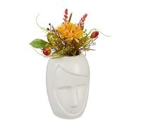 Relaxdays Vaso portafiori con volto in ceramica