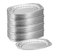 Vassoi Alluminio Contenitori Ovali Pirofile Vaschette Barbecue Set 100 Argento