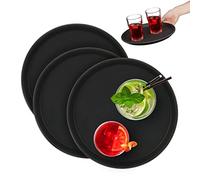 Vassoio antiscivolo 3 pz. 300 g Vassoio da bar Vassoio rotondo Antiscivolo