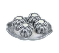 Set Decorativo Candele Vassoio Portacandele Centrotavola Tealight Candeline