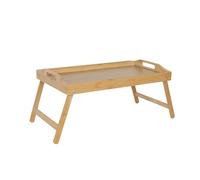 Relaxdays Vassoio da Letto Pieghevole in bambù e MDF, Supporto Tablet e Cellulare, 24x60x30 cm, Naturale