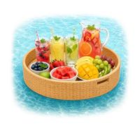 Relaxdays vassoio galleggiante 2 in 1 per bevande e snack, ca. 20x60 cm