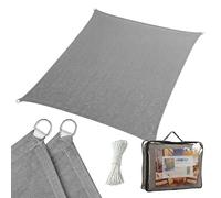 Relaxdays Vela ombreggiante Grigio Scuro | Telo con occhielli e corde HDPE traspirante per giardino e balcone, 4 x 5 m