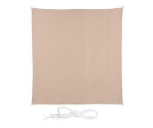 Relaxdays Vela Tenda da Sole per Esterni Quadrata, Idrorepellente, Ombra, Terrazza e Giardino, con Borsa, 2,5 x 2,5 m, Beige, Poliestere