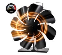 Relaxdays Ventilatore per stufa con termometro