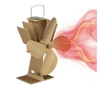 Relaxdays Oven Fan Without Electricity Ventola per Stufa Senza Elettricità, Silenzioso, Ventilatore per Camino & Forno, Accessorio, 4 Pale, Bronzo, Alluminio, 1 pz