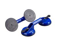 Relaxdays Ventosa di Sollevamento Doppia, Set da 2, Alzavetri, Piastrelle & Pannelli, Max. 80 kg, Ø 12 cm, Blu