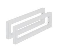 Relaxdays Wandkonsole 2er Set Set di 2, 50 cm, in Acciaio, per lavabo e mensole da Parete, rettangolari, Colore: Bianco, 100%