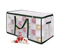 Relaxdays Weihnachtskugel Aufbewahrungsbox Natale, 128 Palline, 37 x 73 x 36 cm, plastica, Cartone, Scatola sferica, Trasparente/Verde, Tessuto Non Tessuto, XL