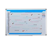Relaxdays Whiteboard Planner, Annuale, Lavagna Magnetica, Cancellabile, Bacheca, Portapennarelli, 60 x 90 cm, Bianca