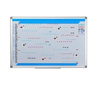 Relaxdays Whiteboard Planner, Annuale, Lavagna Magnetica, Cancellabile, Bacheca, Portapennarelli, 60 x 90 cm, Bianca