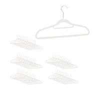 Relaxdays XL di Grucce Appendiabiti, Set da 50, Velluto Antiscivolo, Asta per i Pantaloni, Gancio Girevole, Bianco