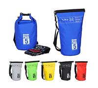 Relaxdays Zaino impermeabile Ocean Pack 5L borsa stagna ultraleggera sacca dry bag da kajak vela sci snowboard blu