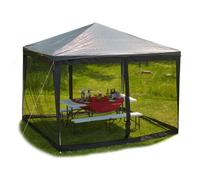 Relaxdays Zanzariera per Gazebo 3x3 m, 2 Pareti Laterali, con Cerniere, Nastro a Strappo, 12m XL Tenda Anti-Insetti,Nero