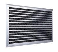 Relaxdays Zerbino 80x50 cm, Alluminio, Resistente alle intemperie, Antiscivolo, per Interno/Esterno, Argento