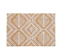 Relaxdays Zerbino da Ingresso in Cocco, 40x60 cm, Motivo Geometrico, Tappetino Interni e Esterni, Colore Naturale Nero