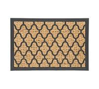 Relaxdays Zerbino da Ingresso in Cocco e Gomma, Tappetino Antiscivolo per Interni e Esterni, 40x60 cm, Naturale Nero